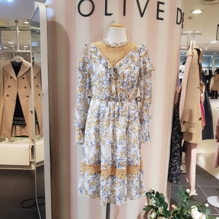 자수 쉬폰 원피스