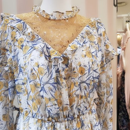 자수 쉬폰 원피스