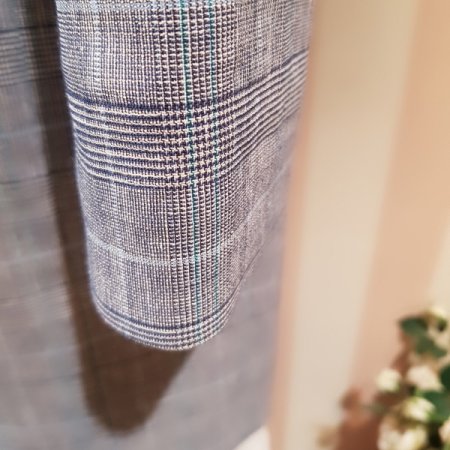 클렌 체크 린넨 롱 자켓