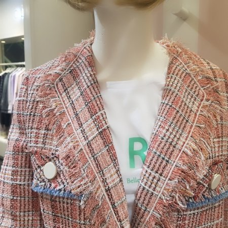 소매배색 트위드 자켓