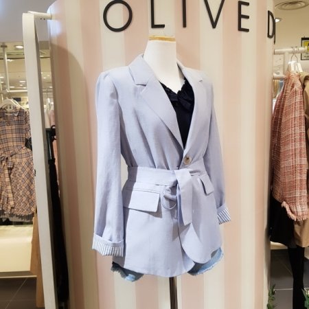 벨티드 투버튼 자켓