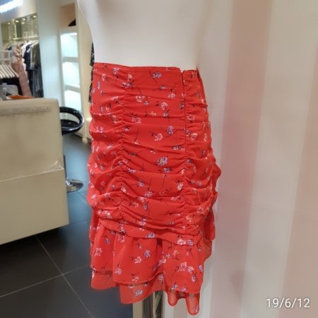 플라워 프린트 셔링 스커트