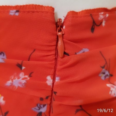 플라워 프린트 셔링 스커트