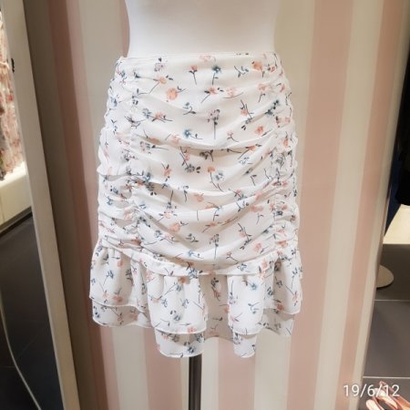 플라워 프린트 셔링 스커트