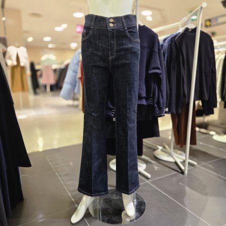 뒷 허리 밴딩 부츠컷 팬츠