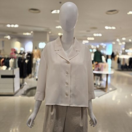 카라넥 무지 9부 블라우스