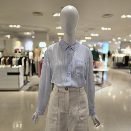 시스루 스트라이프 블라우스