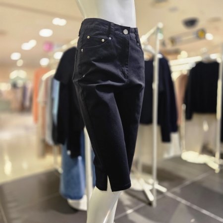 슬림쇼츠 데님 팬츠