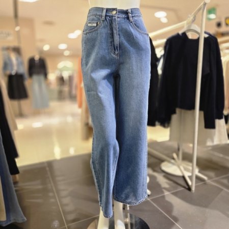 뒷밴딩 일자 데님 팬츠