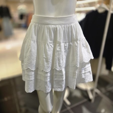 프릴 펀칭 캉캉 미니 스커트