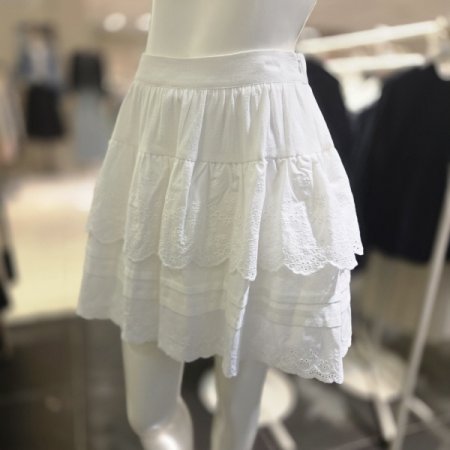 프릴 펀칭 캉캉 미니 스커트