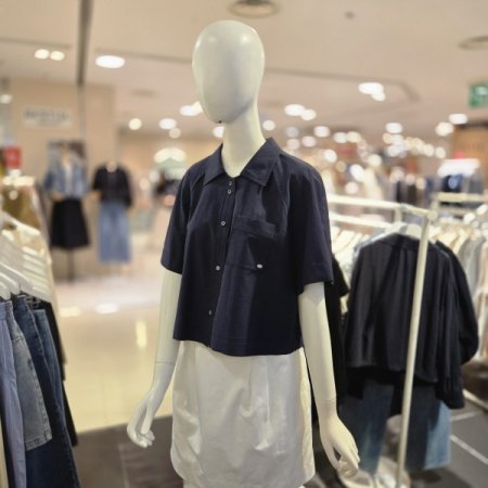 심플 카라 자켓형 블라우스