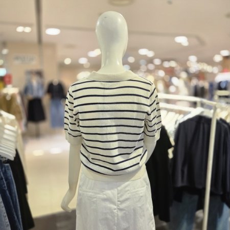 브이넥 카라 단가라 니트