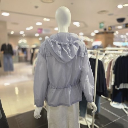 로우스트링 후드넥 하프 점퍼