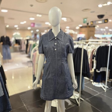 뒷밴딩 캐주얼 데님형 원피스