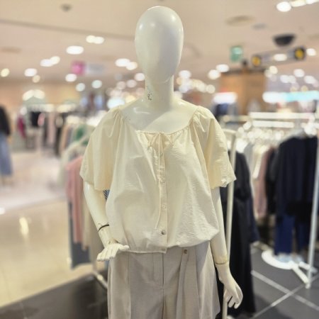 벌룬소매 리본 블라우스