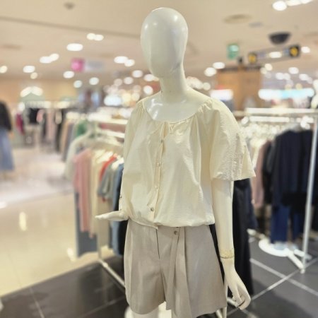 벌룬소매 리본 블라우스