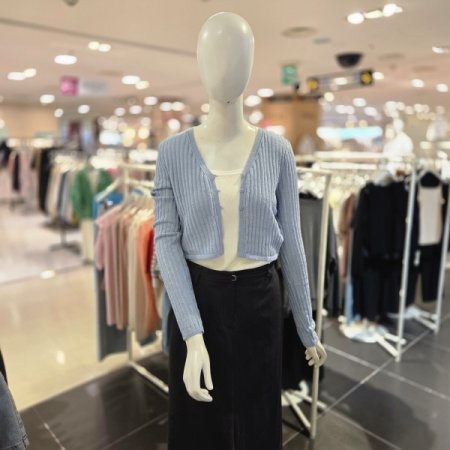 여름용 크롭 브이넥 가디건