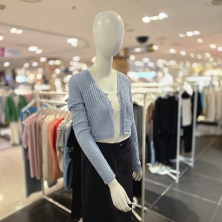 여름용 크롭 브이넥 가디건