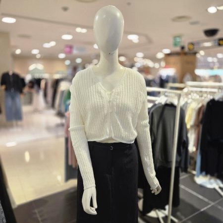 여름용 크롭 브이넥 가디건
