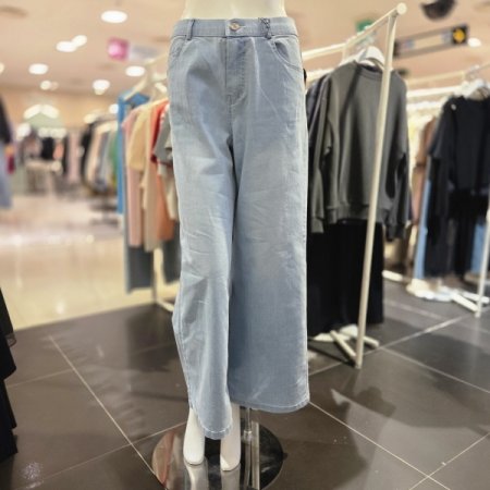 밴딩형 와이드 데님 팬츠