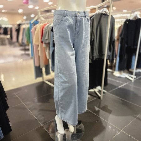밴딩형 와이드 데님 팬츠