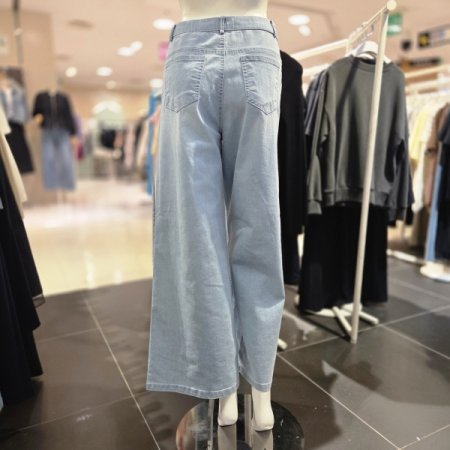 밴딩형 와이드 데님 팬츠