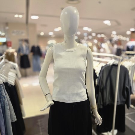 골지형 민소매 티셔츠