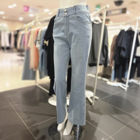 썸머 허리 밴딩 부츠컷 데님 팬츠