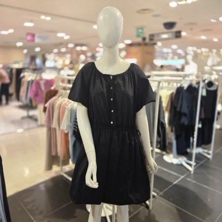 허리스트링 벌룬 미니 원피스