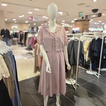 셔츠 레이어드 투인원 원피스