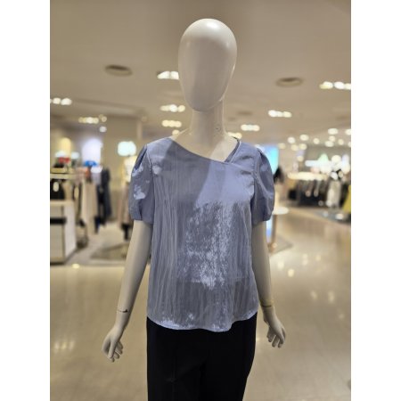 어깨끈 언발 브이넥 블라우스 