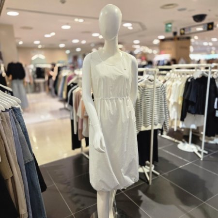 밑단 스트링 민소매 원피스
