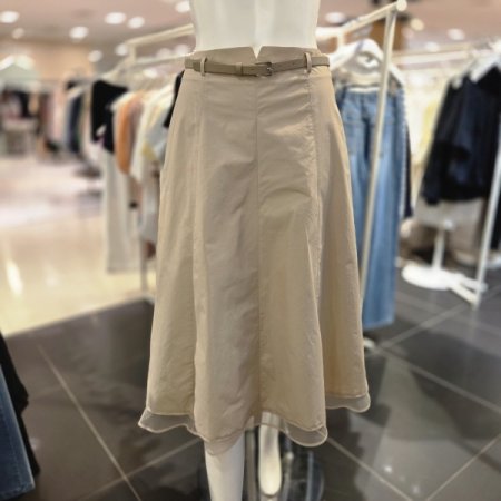 레이스 밑단 A라인 여름 스커트