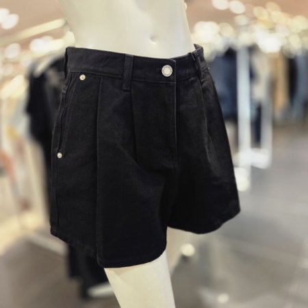 원턱 큐롯형 데님 숏바지