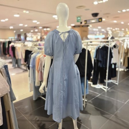 리본 디자인 브이넥 원피스