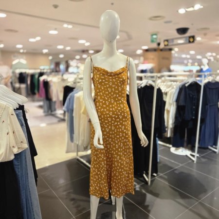 리본 슬립 끈 원피스