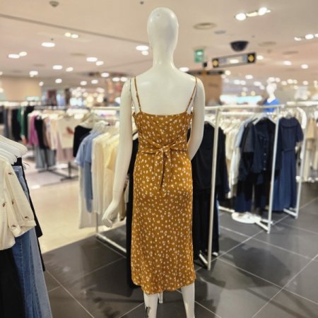 리본 슬립 끈 원피스