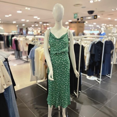 리본 슬립 끈 원피스