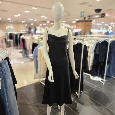 리본 슬립 끈 원피스