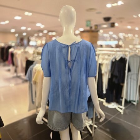 뒷 리본 쉬폰형 블라우스