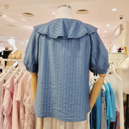 프릴 카라 리본 블라우스