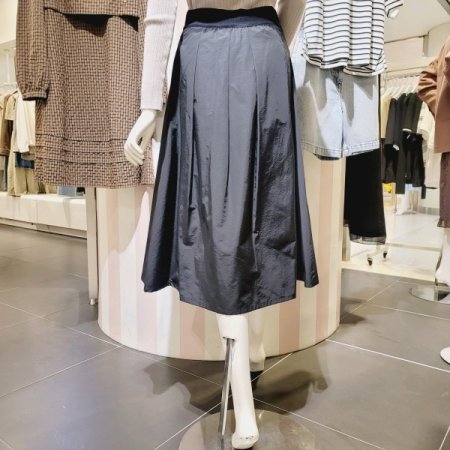 밴딩 주름 롱스커트