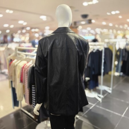 싱글 페이크 레더 자켓