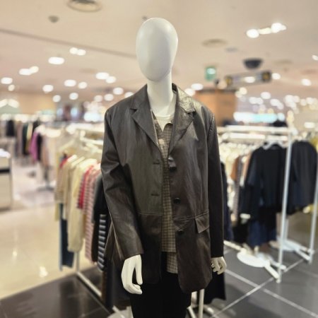 싱글 페이크 레더 자켓