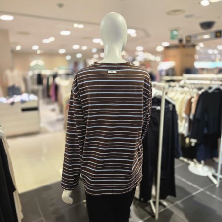 라운드넥 스트라이프 루즈핏 티셔츠