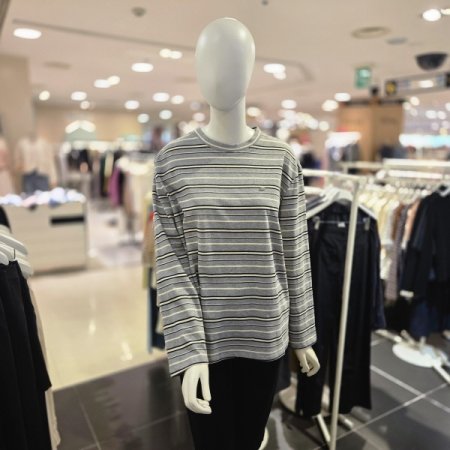 라운드넥 스트라이프 루즈핏 티셔츠