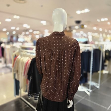 볼륨 셔링 타이 블라우스