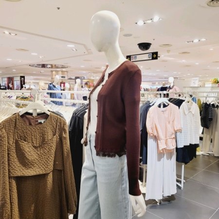 프릴배색 골지가디건