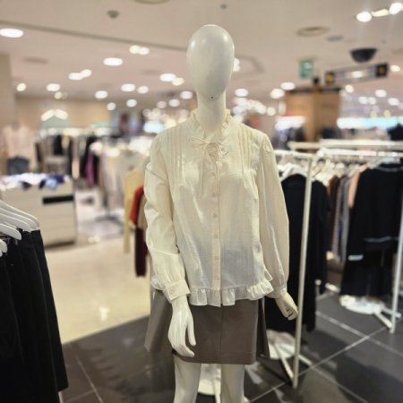 레이스 프릴핀턱 블라우스